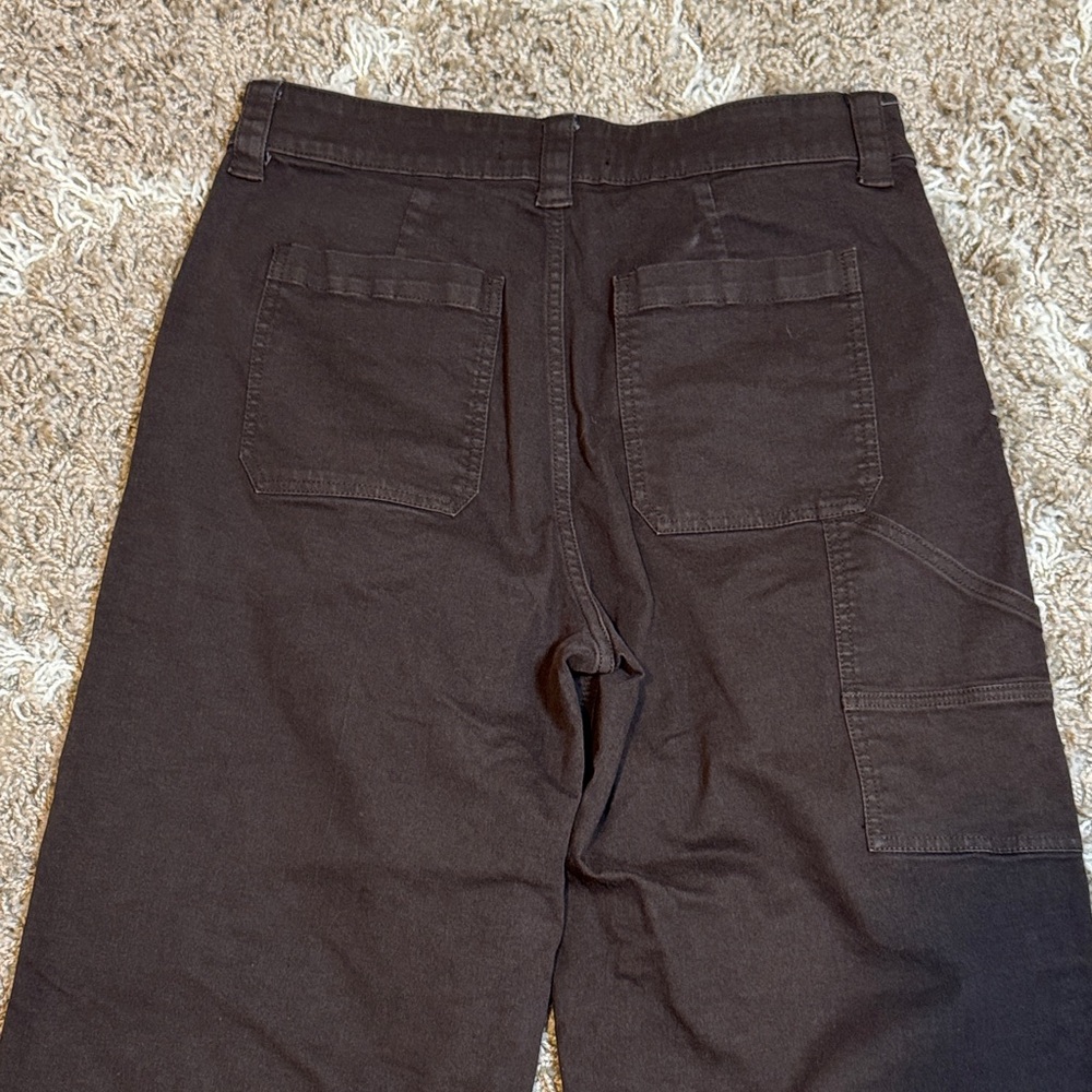 Joe’s Jeans Chloe Utility High Rise Wide Leg Jeans Coffee Bean Brown size 33 - Picture 6 of 16